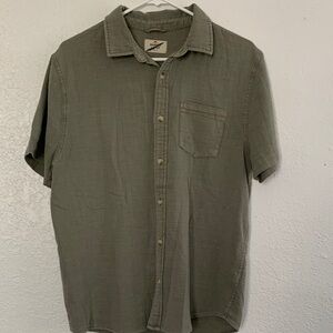 Marine Layer Olive Green Short-Sleeve Button-Down Shirt